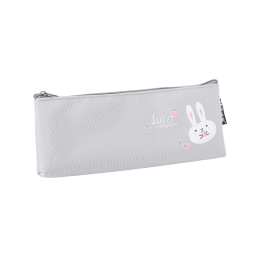 Triangle Cartoon Canvas Pen Bag-Grey